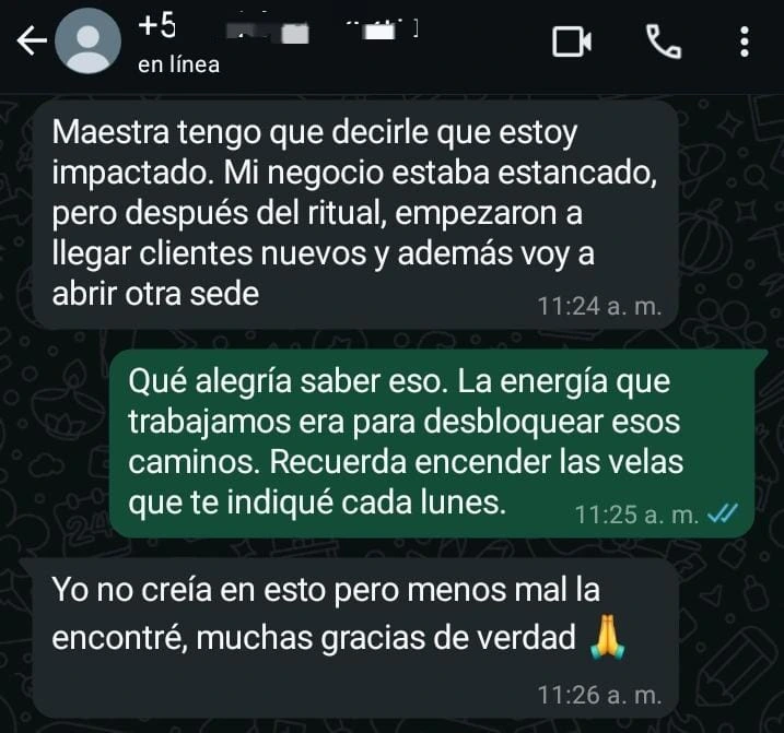 Testimonio de Limpieza y Fortuna